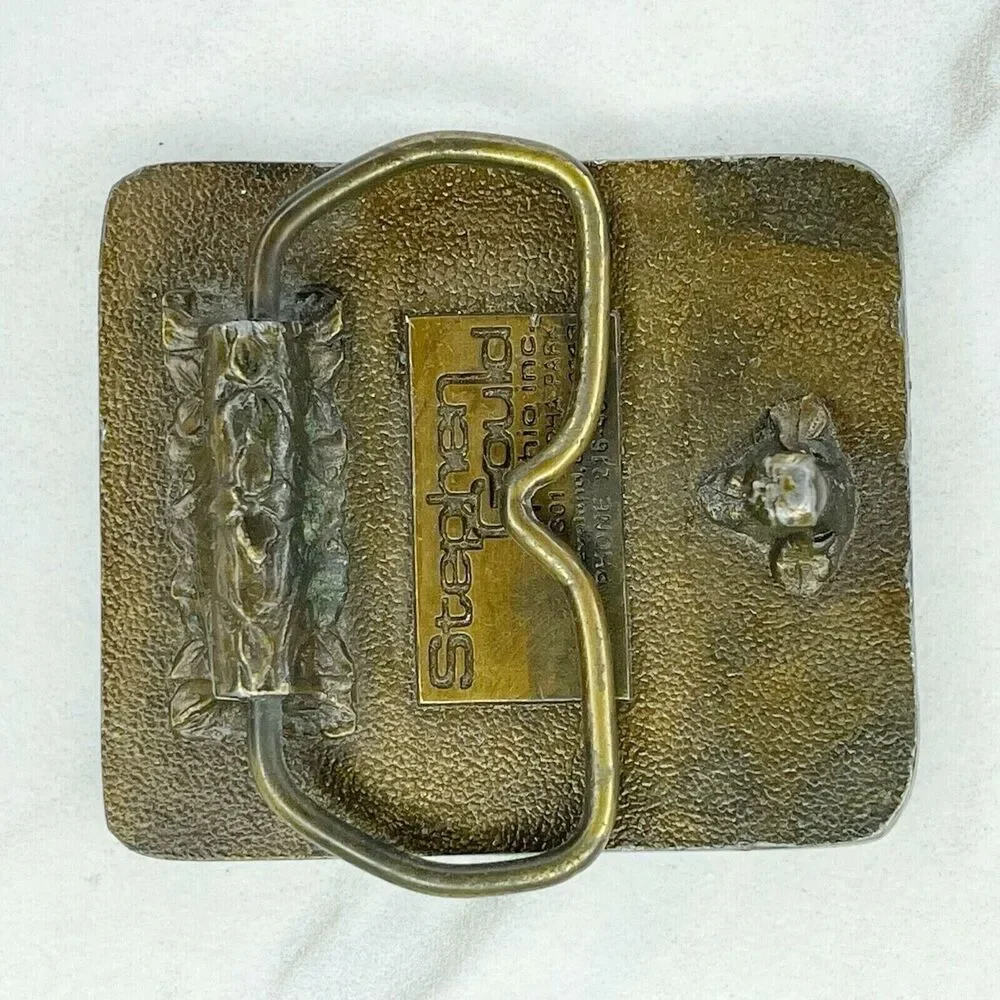 Vintage Stephen Gould Bronze Motor Products Belt Buckle ✨